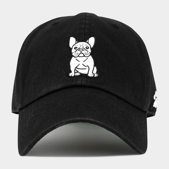 French Bulldog Embroidered Baseball Cap Pink Beige Black Dog Lovers Frenchie Pet - Picture 2 of 7
